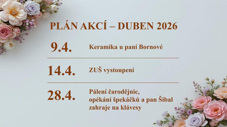 Plán akcí - DUBEN 2026